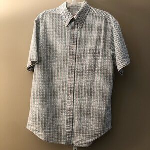 Brooks Brothers Men's Multi Color Short Sleeve Button Front Polo Shirt Size M
